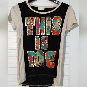 Women's Y2K The CLAS-SIC Graphic Metallic This Is Me Tee Rayon Shirt.